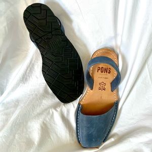 PONS Avarca Menorca—Peep Toes Slingback Sandal-Made In Spain—Size 8